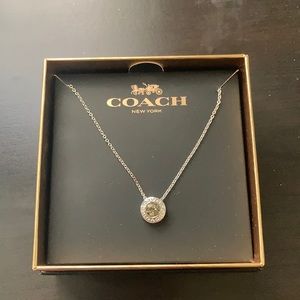 Coach NWOT silver stone necklace